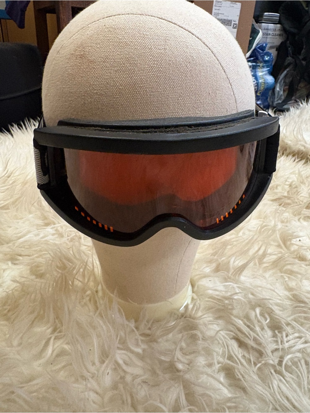 Black Snow/Ski Goggles with Orange Lens